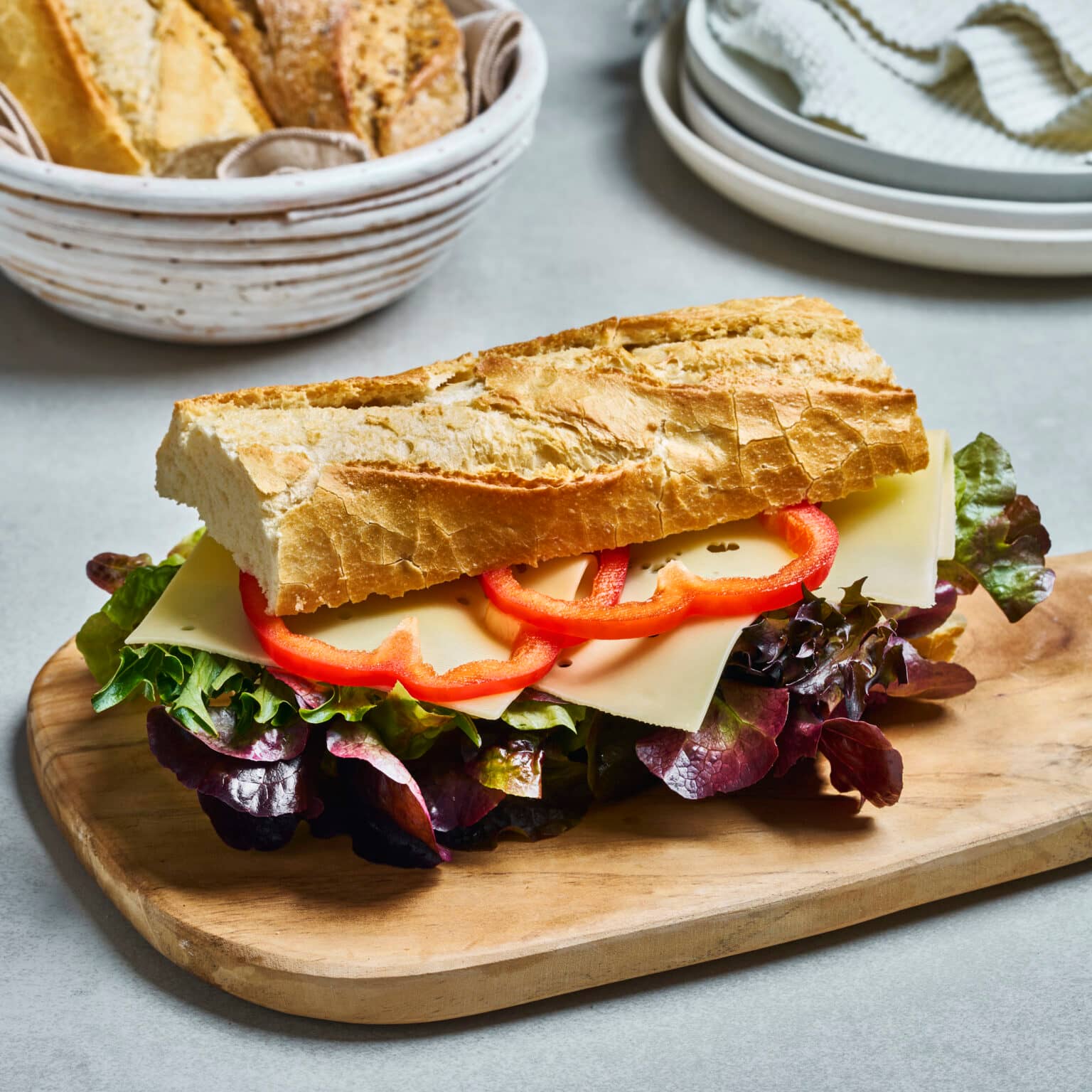 Stor baguette med ost