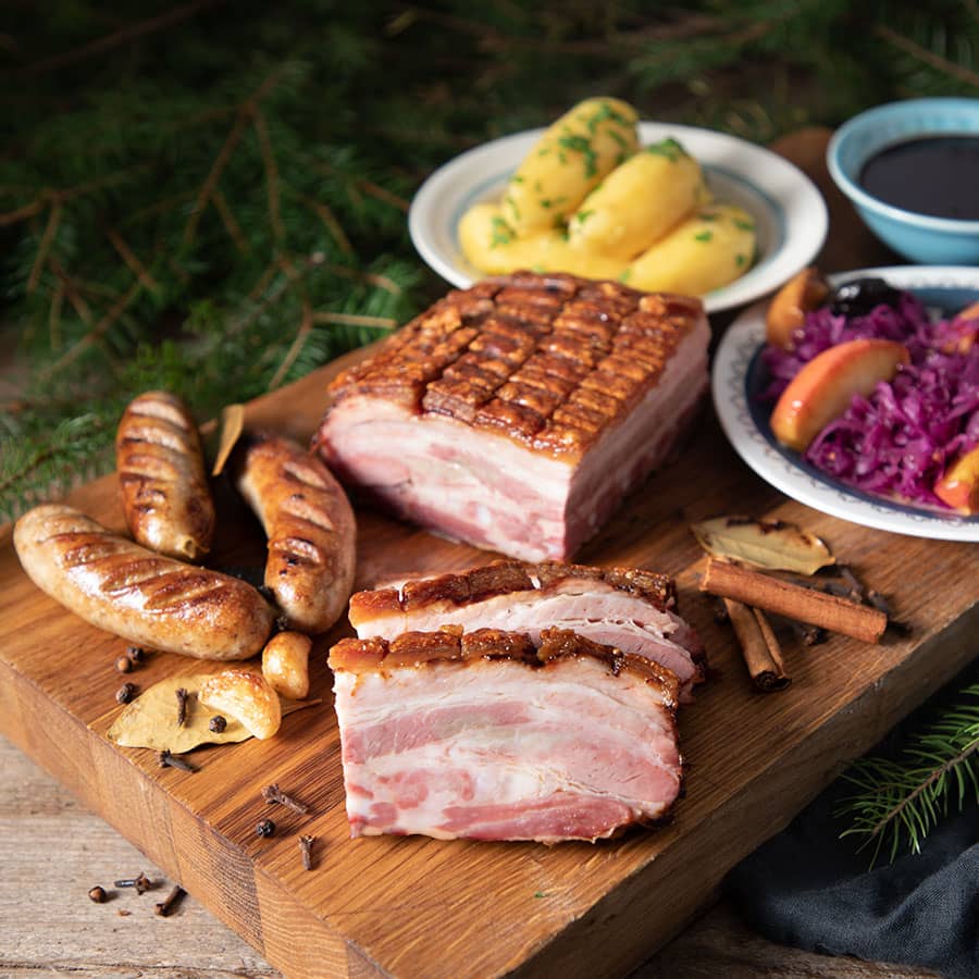 varm julebuffet