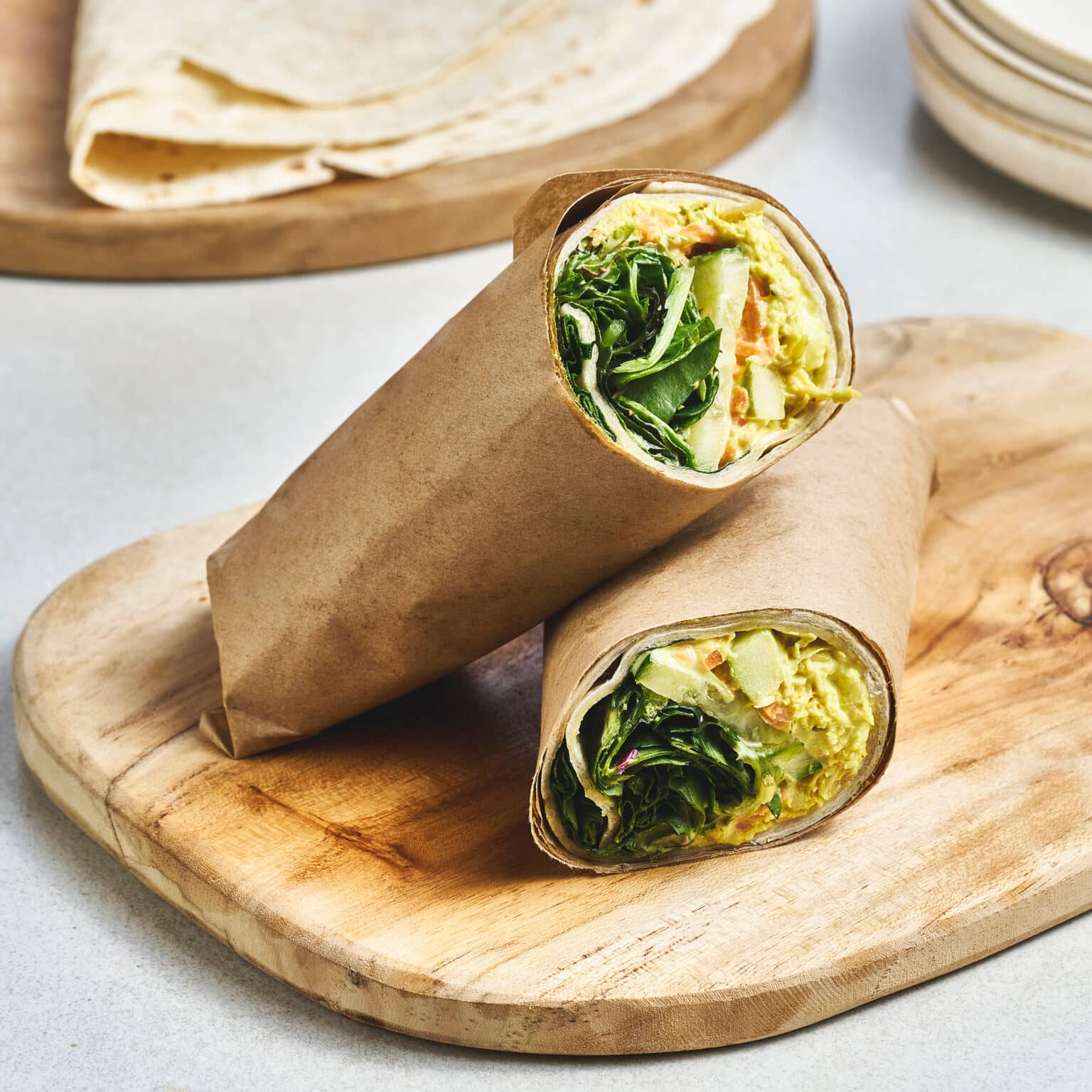 Grove wraps med kremet landkylling curry
