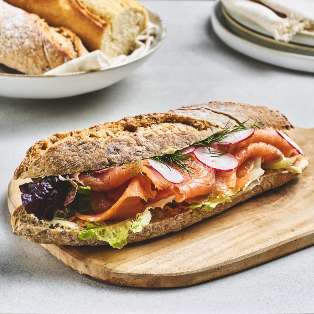 kreativcatering allergivennlig baguett rokelaks 1x1 1