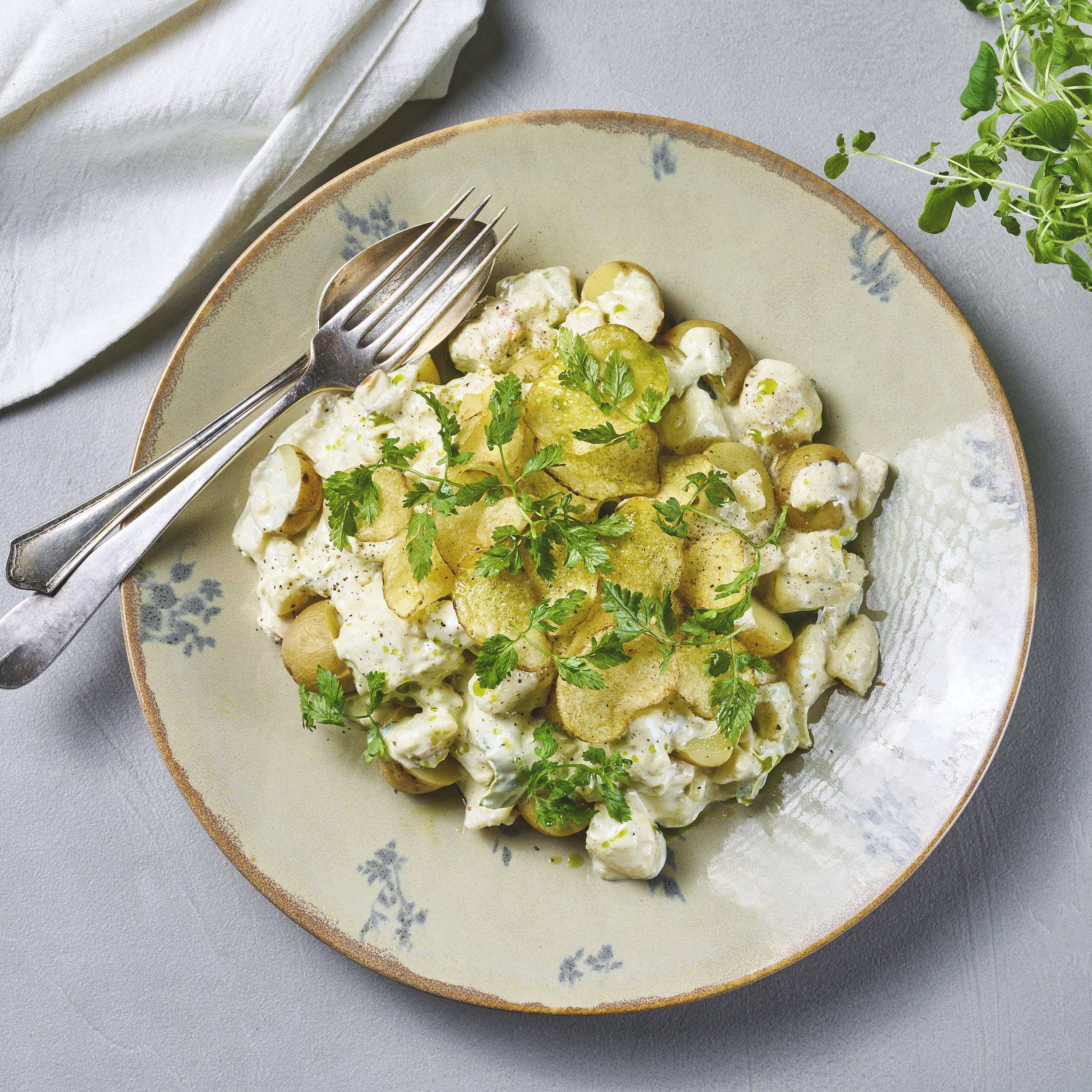 Kremet potetsalat 1 Kremet potetsalat